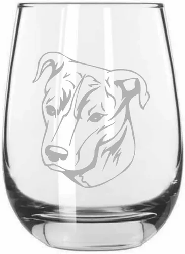 Miniatura 39 de Sakhalin Husky Dog - Copa de vino grabada personalizada de 15.25 onzas sin tallo