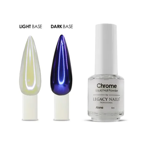 Miniatura 3 de LEGACY NAILS Polvo líquido profesional para uñas CROMADO - ALANA 0.2 fl oz - Revela la magia de los efectos iridiscentes, nacarados y metálicos - Di