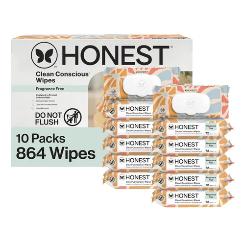 Miniatura 16 de The Honest Company - Toallitas limpiadoras para bebé con 99% de agua, respetuosas con el medioambiente, a base de plantas, hipoalergénicas