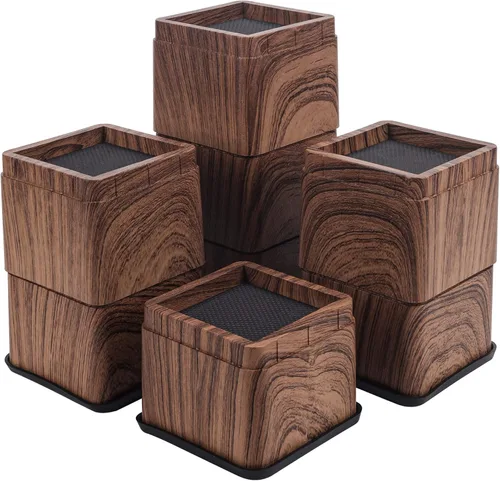 Miniatura 17 de BTSD-home Elevadores de cama de 2 o 4 pulgadas, resistentes, apilables, elevadores de muebles para sofá, mesa, silla, cama, bloques de elevadores