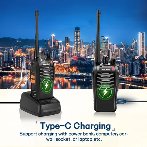 Miniatura 6 de MT-8S Walkie Talkies de largo alcance para adultos, radios Walkie Talkies con auricular de conducto, linterna, radio de 2 vías con batería