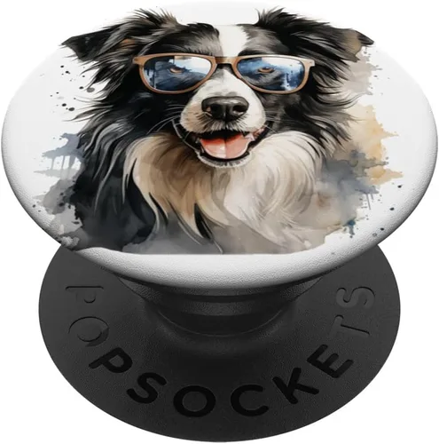 Miniatura 6 de Lentes con diseño de acuarela Border Collie PopSockets MagSafe PopGrip para iPhone