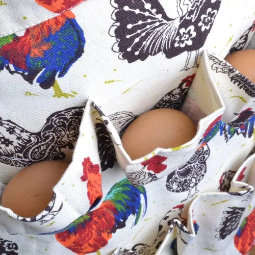 Miniatura 3 de Sefiron Delantal para Recoger Huevos de Pollo, 12 Bolsillos Profundos para Gallina, Pato, Huevos de Ganso Gallina de flores