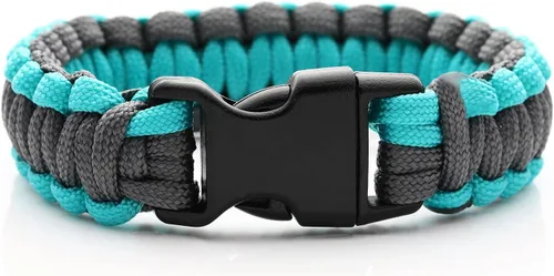 Miniatura 12 de Pulsera de alerta médica Paracord para hombres y mujeres Pulsera de identificación médica de acero inoxidable con hebillas de liberación lateral