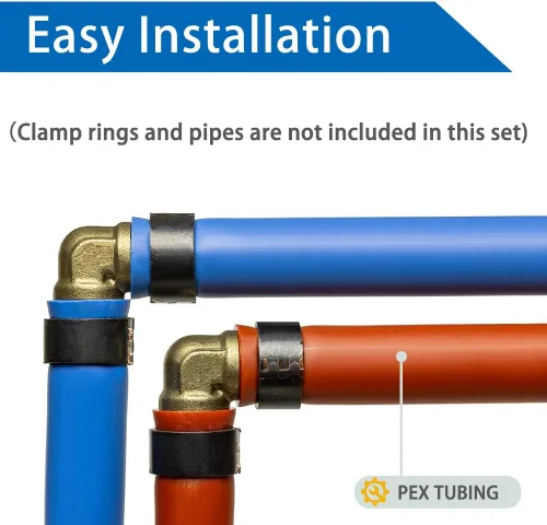 Miniatura 3 de Hooshing 9 unids 1/2 pulgada PEX 90 grados codo de latón sólido púas engarzado accesorios para trabajos de fontanería de tubería PEX
