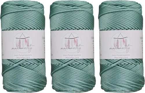Miniatura 69 de Makromecity, Cordón de macramé de poliéster de 2 mm x 38 m (125 yardas) 2 mm de polipropileno, cordón de macramé para crochet, bolsas de macramé