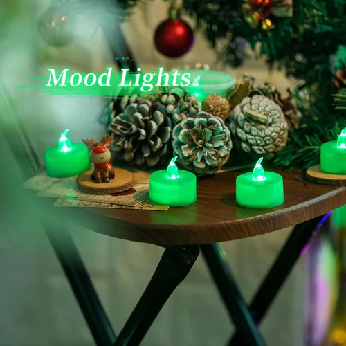 Miniatura 4 de LANKER Juego de 24 velas de luz LED – Velas titilantes sin llama – Velas artificiales a pilas de larga duración – Adorno de Halloween y Navidad