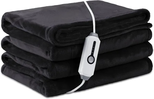 LaffyLo Manta Eléctrica con Calefacción Tamaño Twin 62×84, Franela Transpirable y Lujosa, Regalo Suave y Cálido con Protección contra