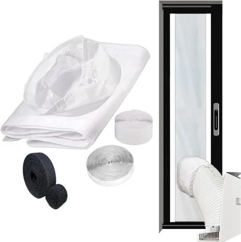 Miniatura 12 de Kit de ventana de aire acondicionado portátil resistente de 40 pulgadas, protector térmico de papel de aluminio reflectante, 100% opaco e