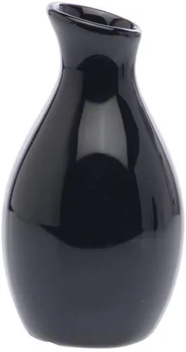 American METALCRAFT, Inc. BVJGB5, Jarrón de cerámica de 2 1/8 pulgadas de diámetro x 3-7/8 pulgadas de alto, negro, 1 unidad (paquete de 1)