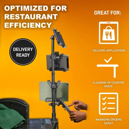 Miniatura 4 de iBOLT TabDock - Soporte de abrazadera para punto de compra, con 4 soportes para tableta, perfecto para múltiples aplicaciones de entrega