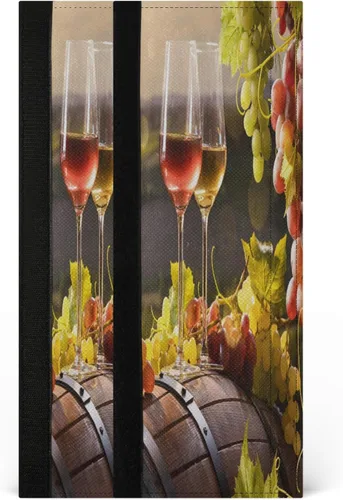 Eionryn Cubiertas para manijas de puerta de refrigerador con barril de copa de vino, viñedo, fruta, cocina, guantes para microondas, lavavajillas,