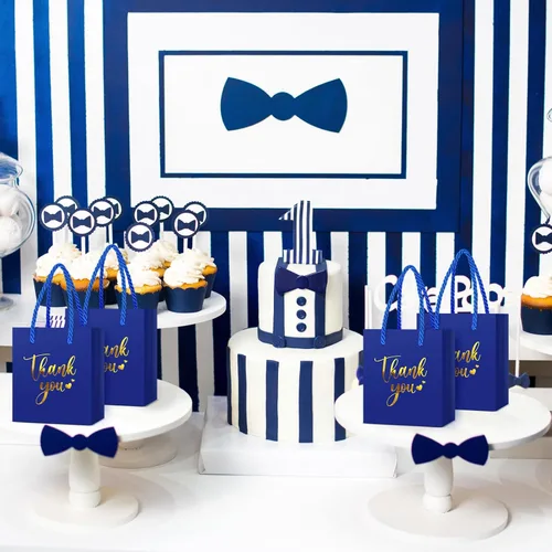 Miniatura 5 de Honoson 30 mini bolsas de regalo con asa de 4 x 2.75 x 4.5 pulgadas, pequeña bolsa de agradecimiento para boda, baby shower, cumpleaños, graduación