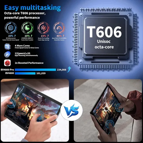 Miniatura 5 de Tablet Android de 15 pulgadas, tableta con teclado 2025, 24GB+256GB+2TB expandible, tabletas 2 en 1 con 8 núcleos, WiFi 5G, 8000mAh, BT5.0