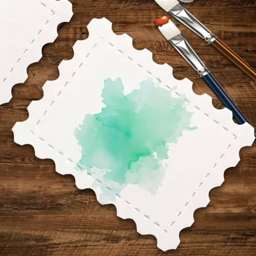 Miniatura 6 de Tarjetas creativas de papel de acuarela, pulpa de algodón de 10.58 oz/m², grano fino y bordes de cubierta, 50 tarjetas comerciales de artistas de 2