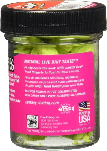 Miniatura 2 de Berkley Gulp! Trout Nuggets Dough Bait, Scented and Flavored Soft Bait for Freshwater Fishing, Designed to Attract Trout, High Visibility chunky