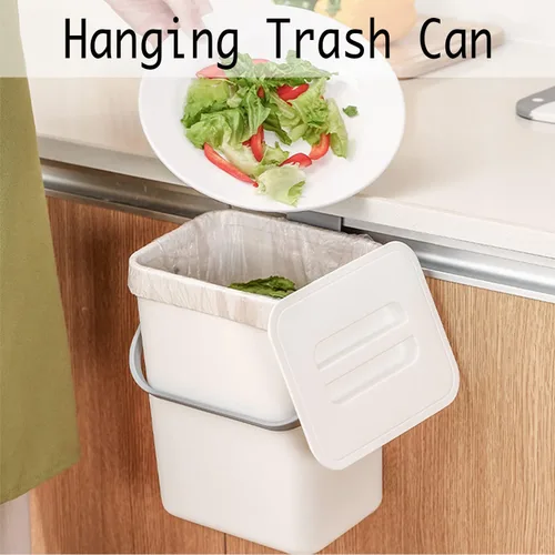 Miniatura 3 de LALASTAR Contenedor de Compost para Cocina Interior Sellado, Pequeño Cubo de Basura Colgante con Tapa Debajo del Fregadero para Cocina, Contenedor