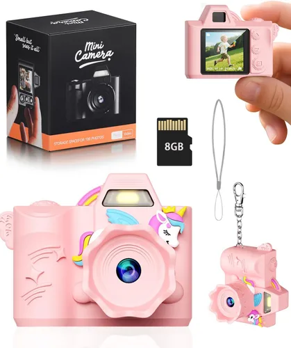 Juguetes de cámara para niños, cámara digital HD 1080P, carcasa suave envolvente, mini cámara para niños de 3, 4, 5, 6, 7, 8, 9 años, regalo de