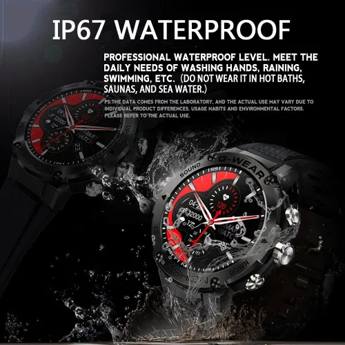 Miniatura 6 de Reloj inteligente militar para hombre (respuesta/llamadas de marcación), más de 100 modos deportivos, reloj de fitness impermeable 5ATM