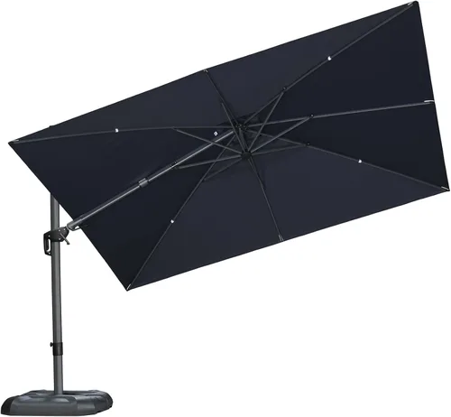 Miniatura 112 de PURPLE LEAF Sombrilla de Patio de 8 Pies para Exteriores Sombrilla Cantilever Cuadrada de Aluminio Sombrilla Offset con Rotación de 360 Grados