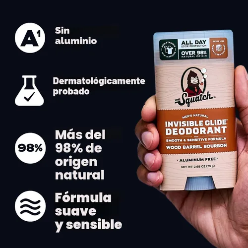 Miniatura 4 de Dr. Squatch Invisible Glide Natural Desodorante para hombre, deslizamiento suave, sin manchas, desodorante sin aluminio para hombres, seguro