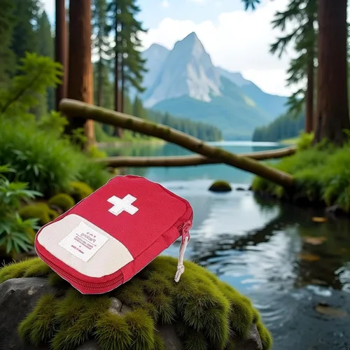 Miniatura 3 de Mini kit de primeros auxilios portátil rojo, para acampar al aire libre, supervivencia familiar, kit de primeros auxilios con patrón de cruz
