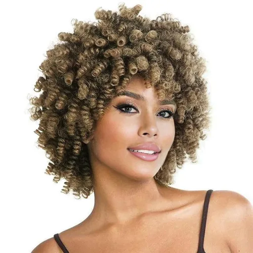 Miniatura 28 de MIMAN - 3 paquetes de trenzas de cabello rizado corto a crochet de 10 pulgadas, extensiones de trenzado sintético de 6 mm para peinado de mohawk