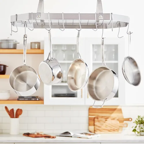 Miniatura 5 de Cuisinart Chef's Classic - Estante para ollas de pared estilo barra de 33 pulgadas, bronce aceitado