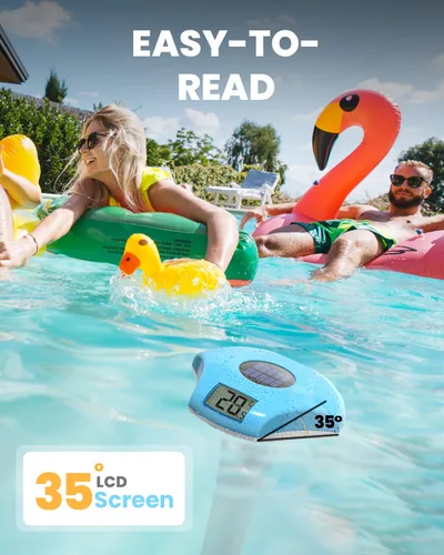 Miniatura 3 de BALDR Termómetro flotante para piscina, termómetro de piscina con energía solar, fácil de leer/usar