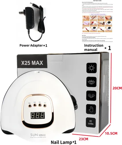 Miniatura 8 de Lámpara de uñas LED UV con 81 cuentas, lámparas de curado de uñas de 380 W para esmalte de gel con sensor automático/4 ajustes de temporizador