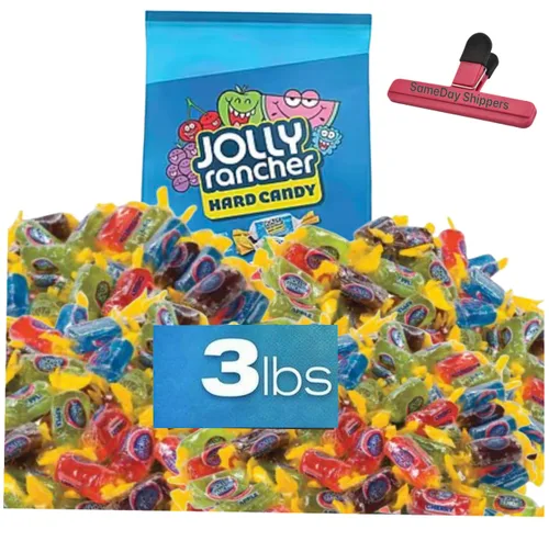 Caramelos duros clásicos originales de Jolly Rancher | Bolsa de 3 libras de caramelos duros surtidos de Jolly RANCHER con sabores de sandía, manzana