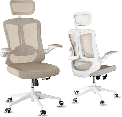 Miniatura 9 de Silla de oficina de malla, ergonómica con soporte lumbar, color negro, estilo moderno, respaldo de malla, bloqueo de inclinación de 90-135