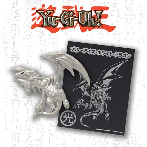 Miniatura 6 de Yu-Gi-Oh! Insignia de pin chapada en plata .999 de edición limitada Dragón blanco de ojos azules