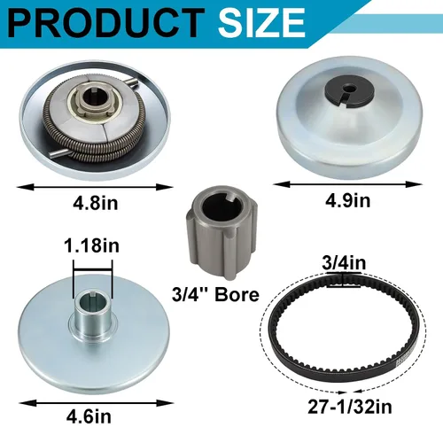 Miniatura 3 de Embrague convertidor de par serie 30, embrague Go Kart de 3/4 pulgadas con correa de transmisión Go Cart 203589 para compatible con Comet 219552