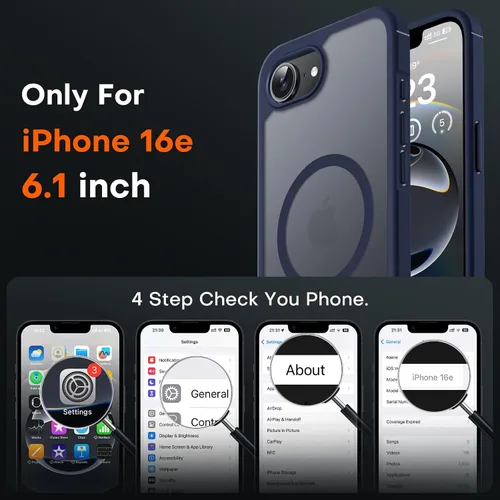 Miniatura 541 de TOCOL Funda para iPhone 11, compatible con Magsafe, protección completa de cámara, imanes integrados, protección contra caídas, funda translúcida