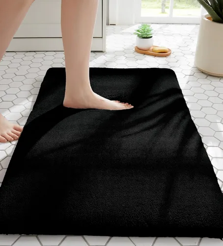 Miniatura 18 de MINIDEAR - Alfombras de baño 24x17 beige - Tapete de baño de espuma elástica gruesa, ultra suave y pachona, antideslizante, de secado rápido