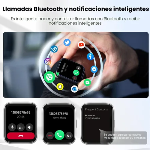 Miniatura 2 de JeeJTek Relojes inteligentes para hombres y mujeres - Pantalla HD de 1.83" 2025 Rastreador de fitness con 100 modos deportivos, monitor