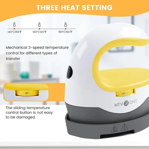 Miniatura 2 de HTVRONT Prensa de Calor Mini Máquina de Prensa de Calor, Pequeña Prensa de Calor Portátil, Máquina de Prensa de Plancha para Camisetas, Gorras