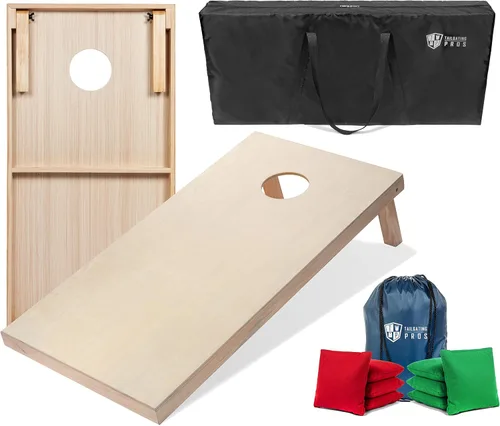 Miniatura 35 de Tailgating Pros Tablas para juego de cornhole - 4 x 2 pies y 3 x 2 pies. Juego de cornhole con estuche de transporte y juego de 8 bolsas de maíz