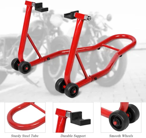 Miniatura 4 de Safstar Soporte para motocicleta o bicicleta deportiva con brazo oscilante para tienda de autos y bicicletas, Rojo