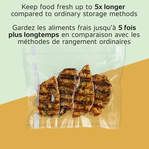 Miniatura 3 de FoodSaver Bolsas selladoras al vacío de longitud personalizada, paquete múltiple, 5 rollos para almacenamiento hermético de alimentos y Sous Vide