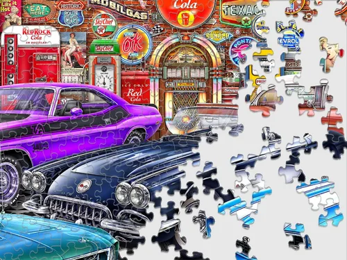 Miniatura 5 de Springbok - Dream Garage - Rompecabezas de 1000 piezas con muscle cars clásicos Multicolor