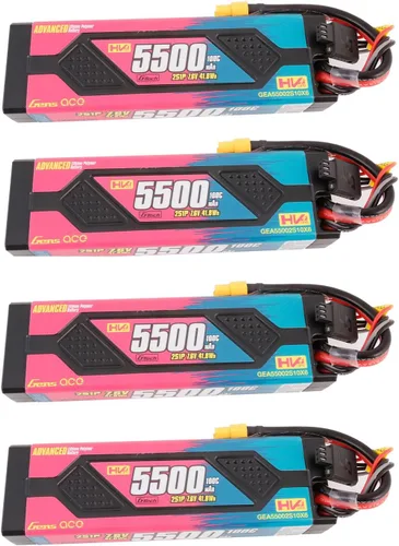 Miniatura 6 de Gens ace Advanced 5500mAh 7.6V 100C 2S1P Hardcase HV Lipo batería con chip G-Tech es más inteligente, segura y conveniente (2 piezas)