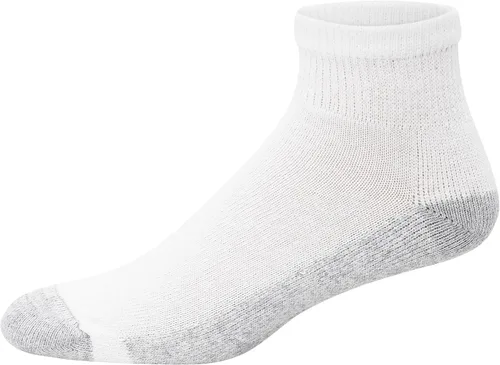 Miniatura 20 de Hanes Calcetines dobles resistentes para hombre, que disipan la humedad del cuello redondo y el tobillo, color blanco y negro, varios paquetes