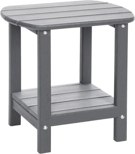Miniatura 9 de Adirondack - Mesa auxiliar para exteriores, mesa de patio pequeña de polietileno de alta densidad de 16.5 pulgadas con estante de almacenamiento