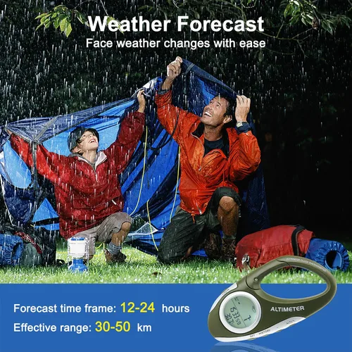 Miniatura 3 de Digital Altimeter Portable Compass with Weather Forecast Multi Function Altimeter Barometer for Hiking, Camping, RVs and Outdoor Activities