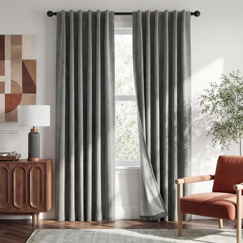 Miniatura 15 de RYB HOME Cortinas cortas opacas 100% marrones, 45 pulgadas de largo, 52 pulgadas de ancho, bloqueo de luz y aislamiento térmico para cocina