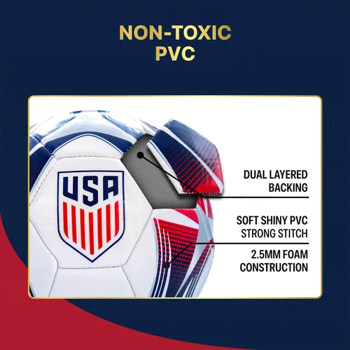Miniatura 7 de Icon Sports Balón de fútbol oficial de la Federación de Fútbol de USSF115BL-Blanco