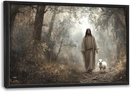 Miniatura 91 de Cuadros Grandes Enmarcados Arte de Pared para Sala de Estar, Lobos del Bosque Decoración de Pared de Gran Tamaño Lobo Animal Impresión en Lienzo