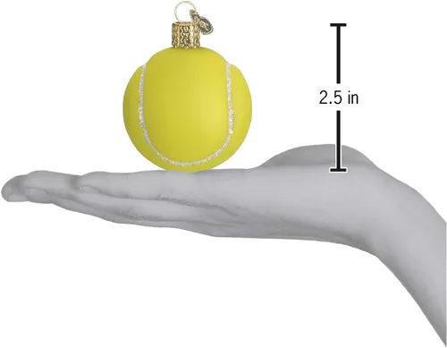 Miniatura 3 de Old World Christmas - Adorno de vidrio soplado de pelota de tenis para árbol de Navidad, decoración festiva artesanal, colección deportiva